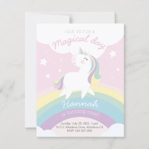 Unicorn birthday invitation