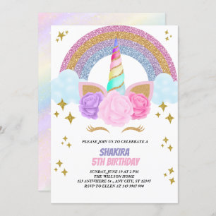 Unicorn Birthday Invitation