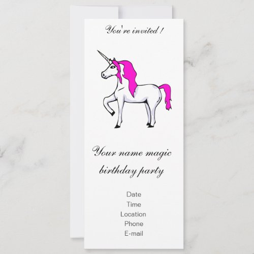 Unicorn birthday invitation