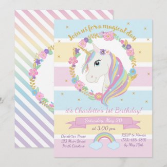 Unicorn Birthday Invitation