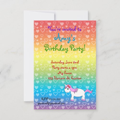 Unicorn birthday invitation