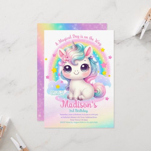 Unicorn Birthday Invitation