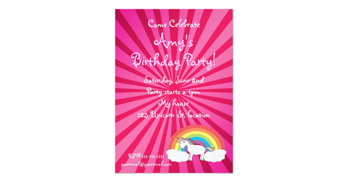 Unicorn birthday invitation | Zazzle.com