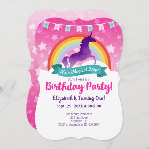 Unicorn Birthday Invitation