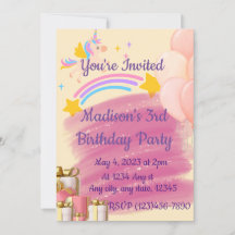 Unicorn Birthday Invitation