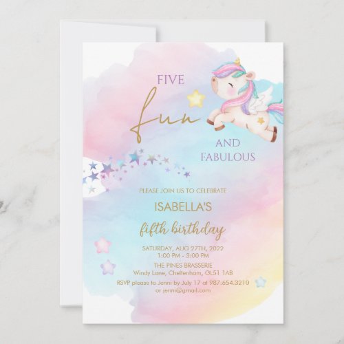 Unicorn Birthday Invitation