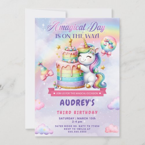 Unicorn Birthday Invitation