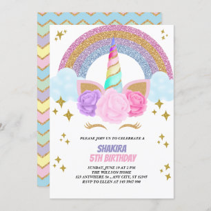 Unicorn Birthday Invitation