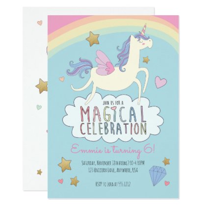 Unicorn Birthday Invitation