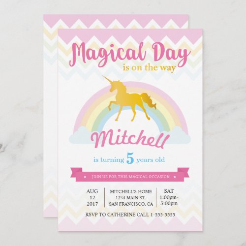 UNICORN BIRTHDAY INVITATION CARD