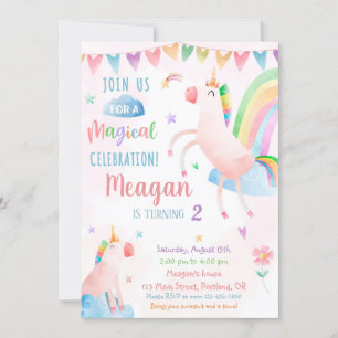 Unicorn birthday invitation Magical birthday party