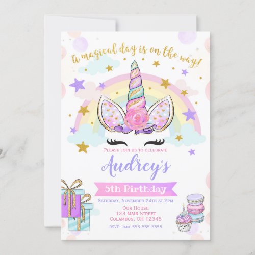 Unicorn Birthday Invitation _ Magical _ Glitter