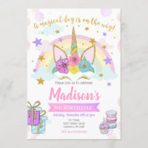 Unicorn Birthday Invitation / Magical Party