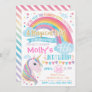 Unicorn Birthday Invitation Magical Rainbow Invite
