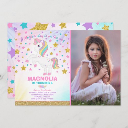 Unicorn Birthday Invitation Magical Unicorn Party