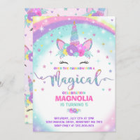 Unicorn Birthday Invitation Magical Unicorn Party