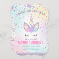 Unicorn Birthday Invitation Magical Unicorn Party