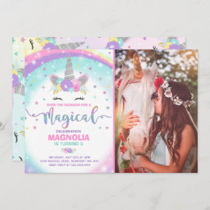 Unicorn Birthday Invitation Magical Unicorn Party