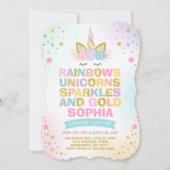Unicorn Birthday Invitation Magical Unicorn Party (Front)
