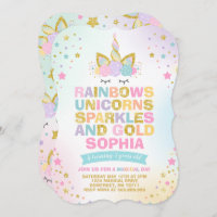 Unicorn Birthday Invitation Magical Unicorn Party