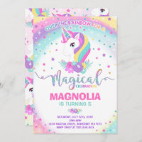 Unicorn Birthday Invitation Magical Unicorn Party