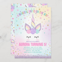 Unicorn Birthday Invitation Magical Unicorn Party