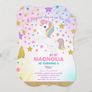 Unicorn Birthday Invitation Magical Unicorn Party