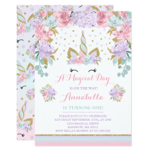 unicorn birthday party invitations zazzle
