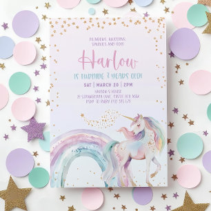 Unicorn Birthday Invitation, Unicorn Invitation