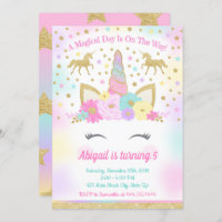 Unicorn Birthday Invitation, Unicorn Party Invitation