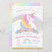 Unicorn Birthday Invitation, Unicorn Party Invite