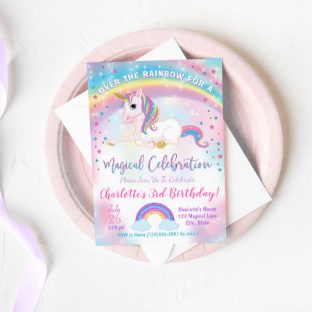 Unicorn Birthday Invitation, Unicorn Party Invite