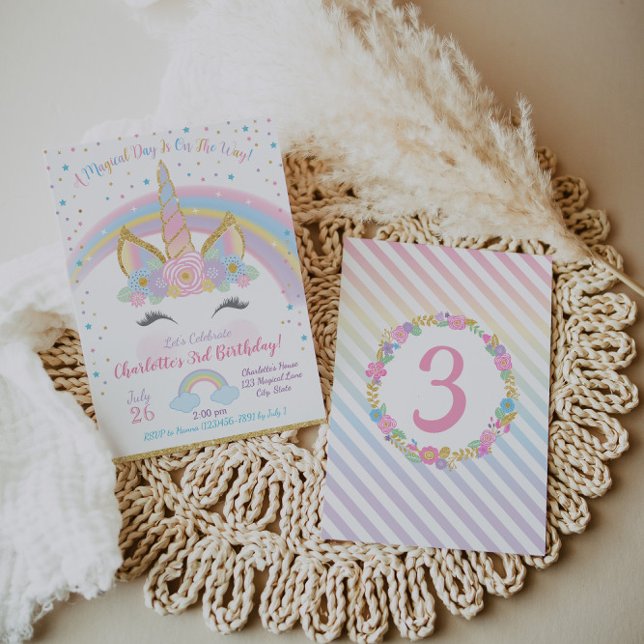 Unicorn Birthday Invitation, Unicorn Party Invite (Creator Uploaded)