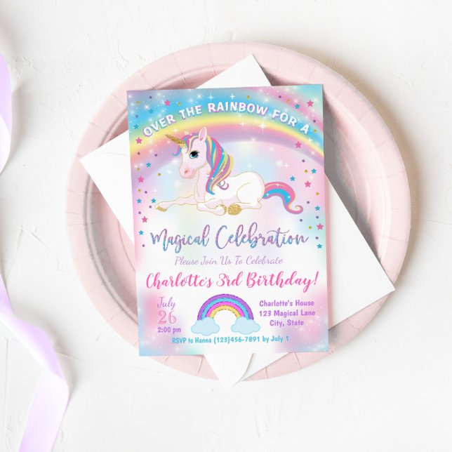 Unicorn Birthday Invitation, Unicorn Party Invite (Creator Uploaded)