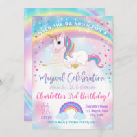 Unicorn Birthday Invitation, Unicorn Party Invite