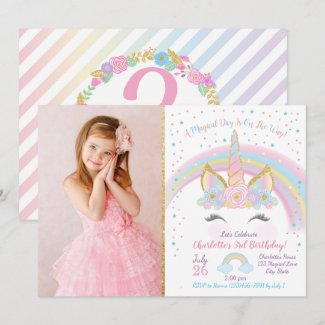 Unicorn Birthday Invitation, Unicorn Party Invite