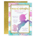 Unicorn Birthday Invitation | Watercolor Glitter