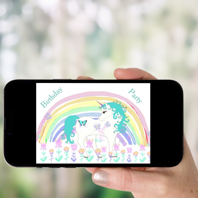 Unicorn Birthday Invitations (Front Digital)