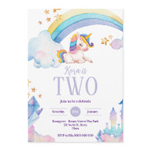 Unicorn Birthday Invite