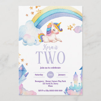 Unicorn Birthday Invite