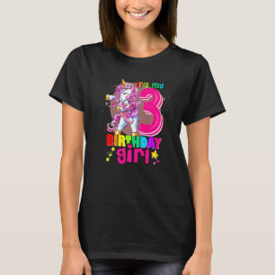 Unicorn Birthday It's My 3rd Birthday Outfit Girl T-Shirt