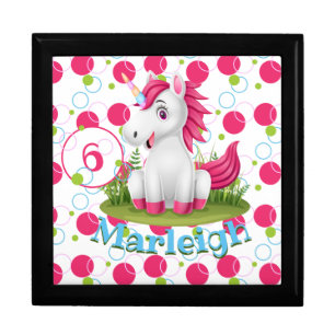 Unicorn Birthday Kid's Name & Age Gift Gift Box