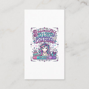Unicorn Birthday Magic Loading Colorful Marketplac Business Card