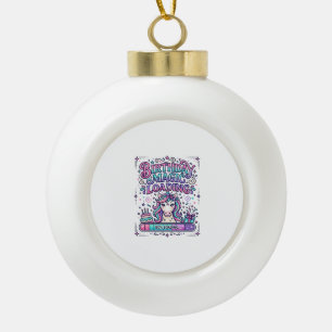 Unicorn Birthday Magic Loading Colorful Marketplac Ceramic Ball Christmas Ornament