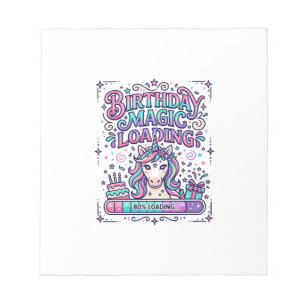 Unicorn Birthday Magic Loading Colorful Marketplac Notepad