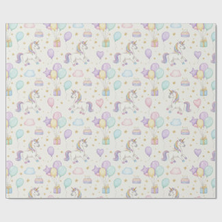 Unicorn Birthday Magic – Pastel Fantasy Celebratio Wrapping Paper