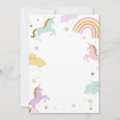 Unicorn Birthday Magical Rainbow Unicorn Party Invitation (Back)