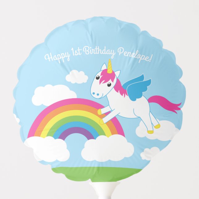 Unicorn Birthday Party Balloon (Front)