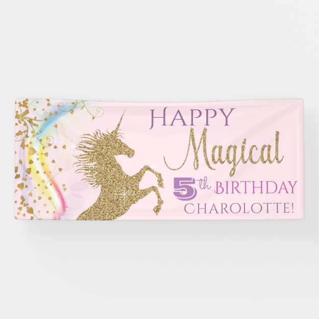 Unicorn Birthday Party Banner