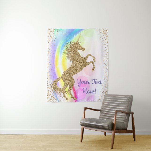 Unicorn Birthday Party Banner Backdrop (In Situ)